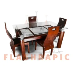 Wooden table and chair set: solid oak dining table with 6 chairs in Indiana