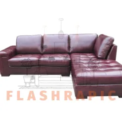 L-shaped sofa: sectional fabric L-shaped sofa with storage in Indiana